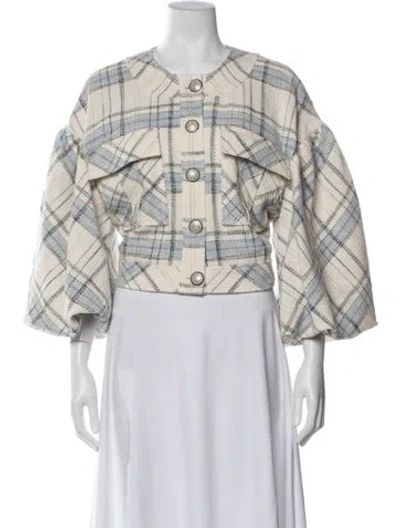 Pre-owned Veronica Beard Plaid Print Jacket W/ Tags In Neutral
