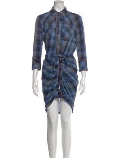 Pre-owned Veronica Beard Plaid Print Knee-length Dress