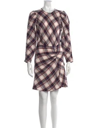 Pre-owned Veronica Beard Plaid Print Knee-length Dress