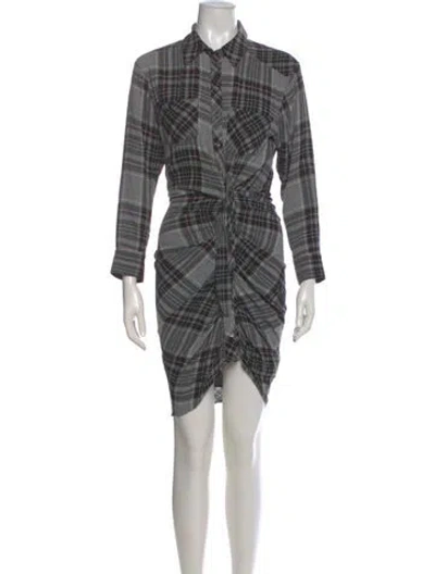 Pre-owned Veronica Beard Plaid Print Knee-length Dress In Black