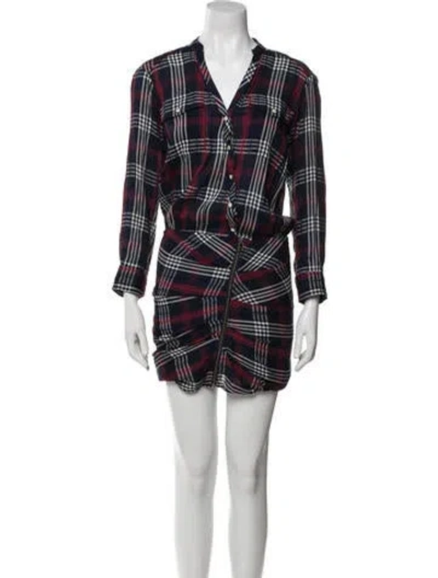 Pre-owned Veronica Beard Plaid Print Knee-length Dress In Blue