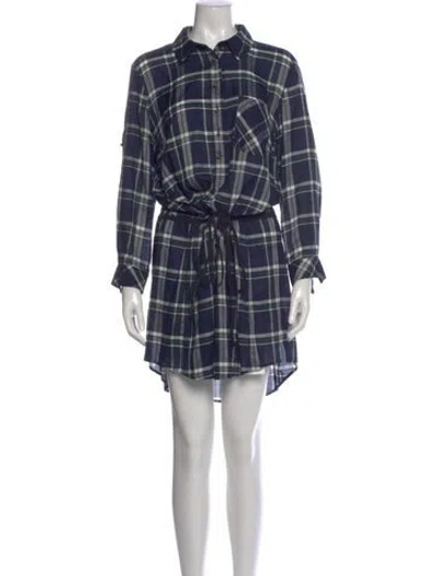 Pre-owned Veronica Beard Plaid Print Knee-length Dress In Blue
