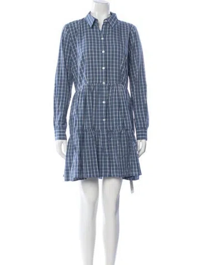 Pre-owned Veronica Beard Plaid Print Knee-length Dress In Blue