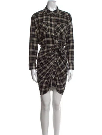 Pre-owned Veronica Beard Plaid Print Knee-length Dress In Brown