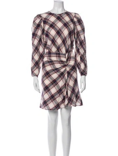 Pre-owned Veronica Beard Plaid Print Knee-length Dress In Multi