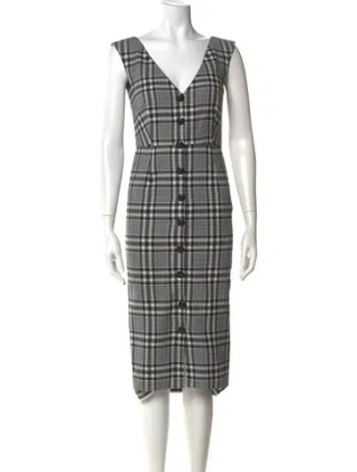 Pre-owned Veronica Beard Plaid Print Knee-length Dress In Multi