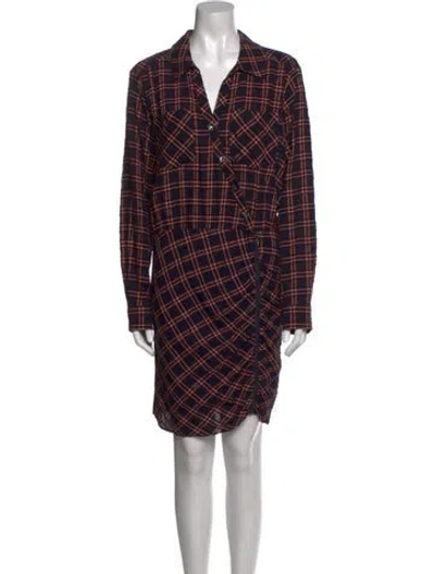 Pre-owned Veronica Beard Plaid Print Knee-length Dress W/ Tags In Blue