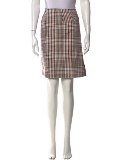 Pre-owned Veronica Beard Plaid Print Knee-length Skirt In Neutral