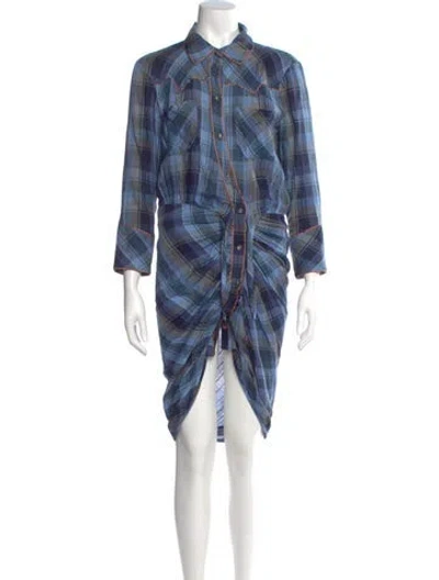 Pre-owned Veronica Beard Plaid Print Long Dress