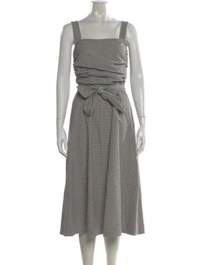 Pre-owned Veronica Beard Plaid Print Long Dress In Neutral