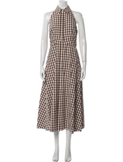Pre-owned Veronica Beard Plaid Print Midi Length Dress In Multicolor