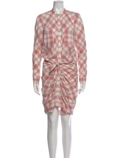 Pre-owned Veronica Beard Plaid Print Midi Length Dress In Neutral