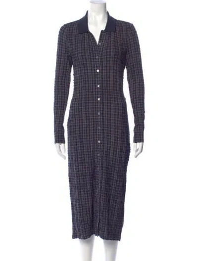 Pre-owned Veronica Beard Plaid Print Midi Length Dress W/ Tags In Blue