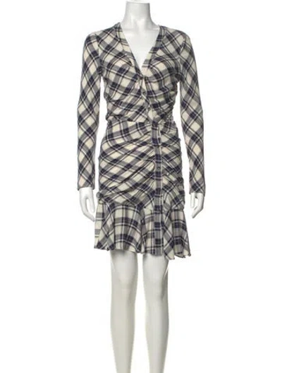 Pre-owned Veronica Beard Plaid Print Mini Dress
