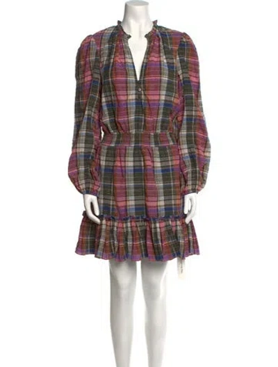 Pre-owned Veronica Beard Plaid Print Mini Dress
