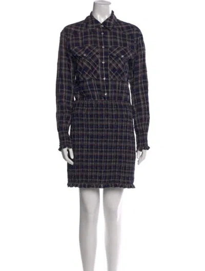 Pre-owned Veronica Beard Plaid Print Mini Dress