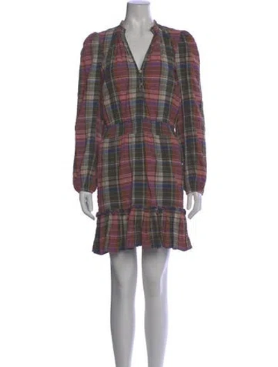 Pre-owned Veronica Beard Plaid Print Mini Dress