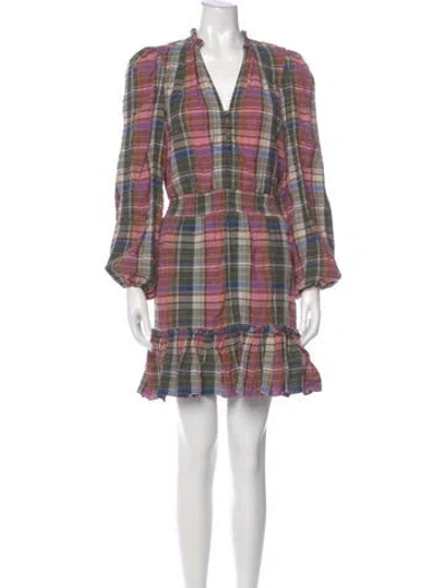 Pre-owned Veronica Beard Plaid Print Mini Dress