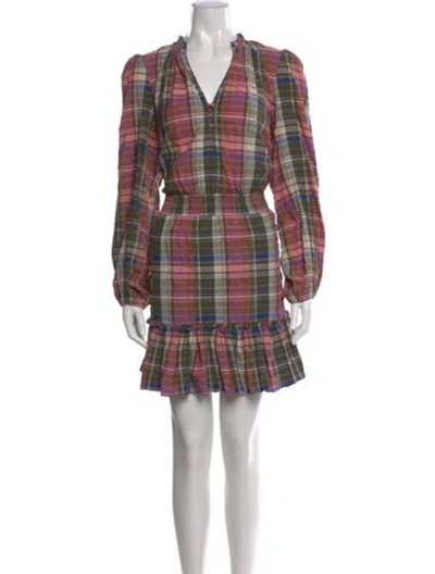 Pre-owned Veronica Beard Plaid Print Mini Dress