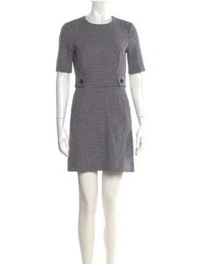 Pre-owned Veronica Beard Plaid Print Mini Dress In Black