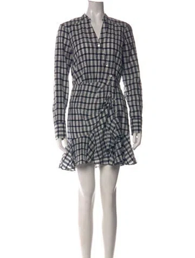 Pre-owned Veronica Beard Plaid Print Mini Dress In Black