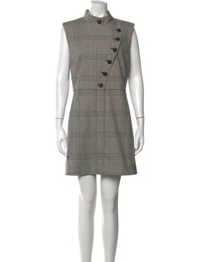 Pre-owned Veronica Beard Plaid Print Mini Dress In Black