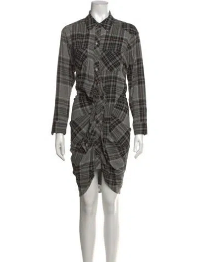 Pre-owned Veronica Beard Plaid Print Mini Dress In Black