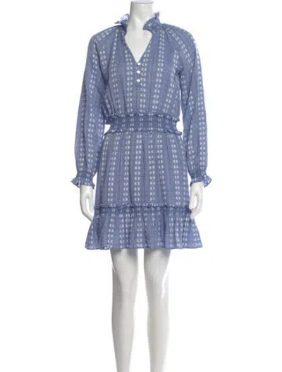 Pre-owned Veronica Beard Plaid Print Mini Dress In Blue