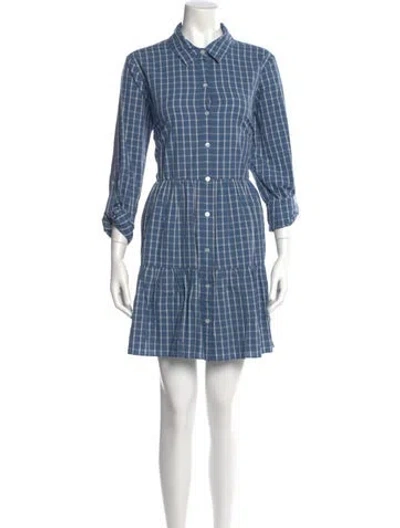 Pre-owned Veronica Beard Plaid Print Mini Dress In Blue