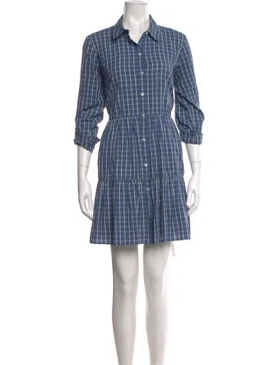 Pre-owned Veronica Beard Plaid Print Mini Dress In Blue