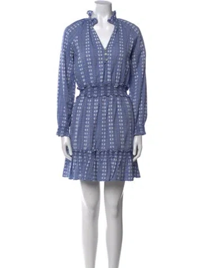 Pre-owned Veronica Beard Plaid Print Mini Dress In Blue