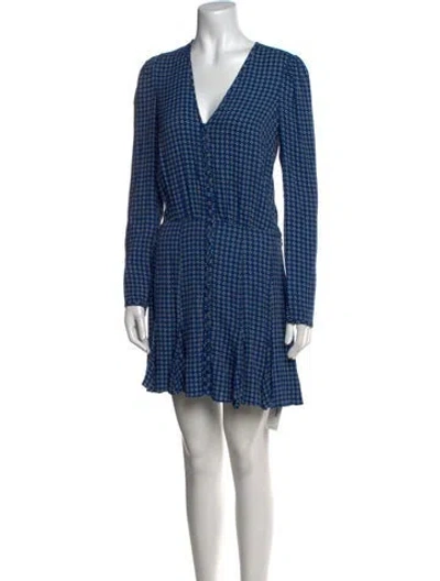 Pre-owned Veronica Beard Plaid Print Mini Dress In Blue