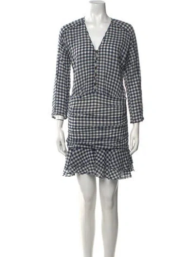 Pre-owned Veronica Beard Plaid Print Mini Dress In Blue