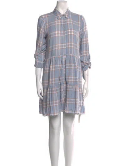 Pre-owned Veronica Beard Plaid Print Mini Dress In Blue