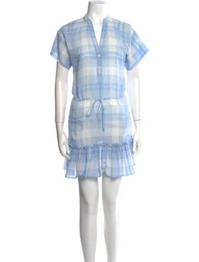 Pre-owned Veronica Beard Plaid Print Mini Dress In Blue