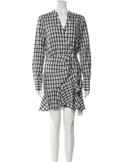 Pre-owned Veronica Beard Plaid Print Mini Dress In Blue