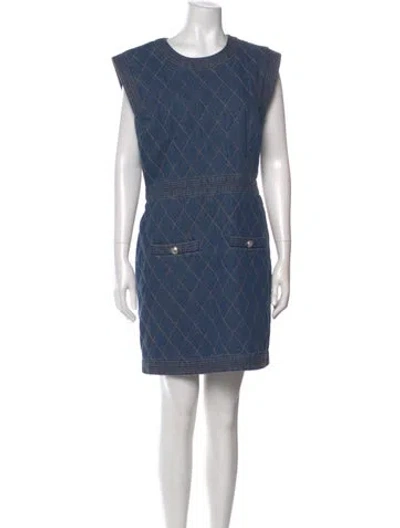 Pre-owned Veronica Beard Plaid Print Mini Dress In Blue