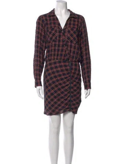 Pre-owned Veronica Beard Plaid Print Mini Dress In Blue