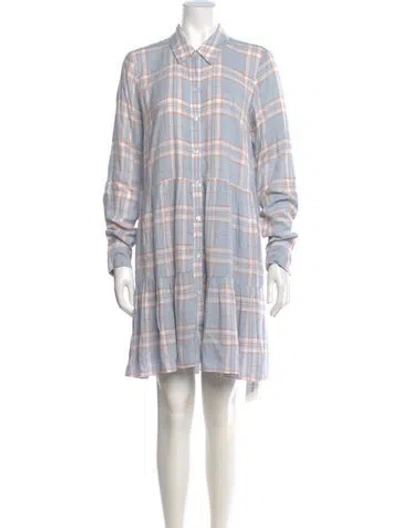 Pre-owned Veronica Beard Plaid Print Mini Dress In Blue