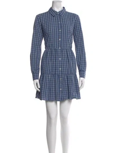 Pre-owned Veronica Beard Plaid Print Mini Dress In Blue