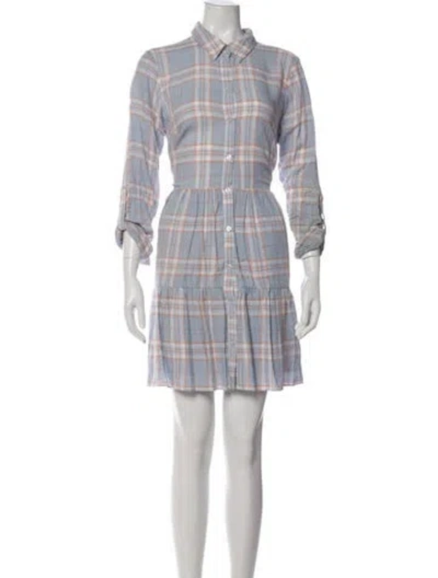 Pre-owned Veronica Beard Plaid Print Mini Dress In Blue