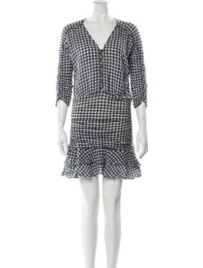 Pre-owned Veronica Beard Plaid Print Mini Dress In Blue