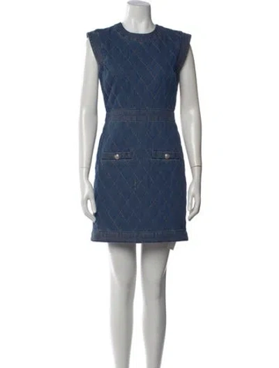 Pre-owned Veronica Beard Plaid Print Mini Dress In Blue