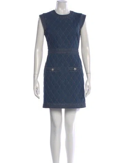 Pre-owned Veronica Beard Plaid Print Mini Dress In Blue