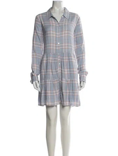 Pre-owned Veronica Beard Plaid Print Mini Dress In Blue