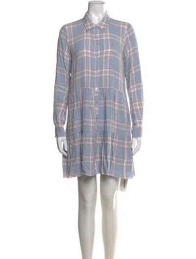 Pre-owned Veronica Beard Plaid Print Mini Dress In Blue