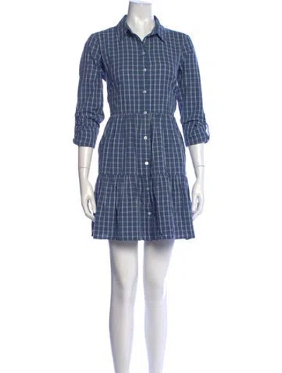 Pre-owned Veronica Beard Plaid Print Mini Dress In Blue