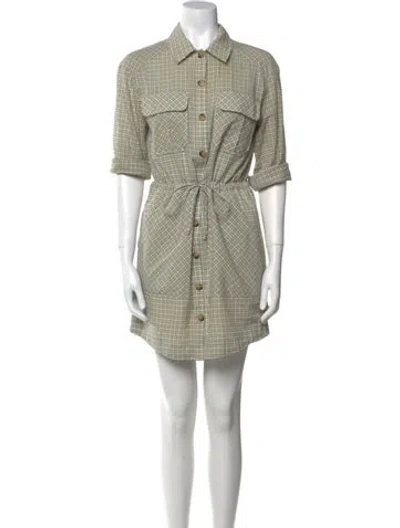 Pre-owned Veronica Beard Plaid Print Mini Dress In Green