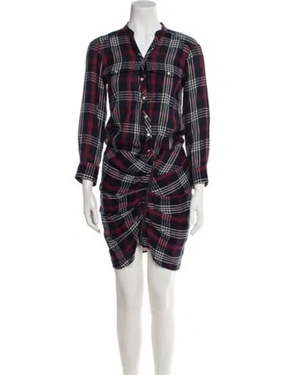 Pre-owned Veronica Beard Plaid Print Mini Dress In Green