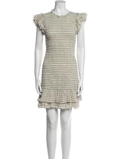 Pre-owned Veronica Beard Plaid Print Mini Dress In Green